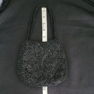 Chic Black Beaded Clutch